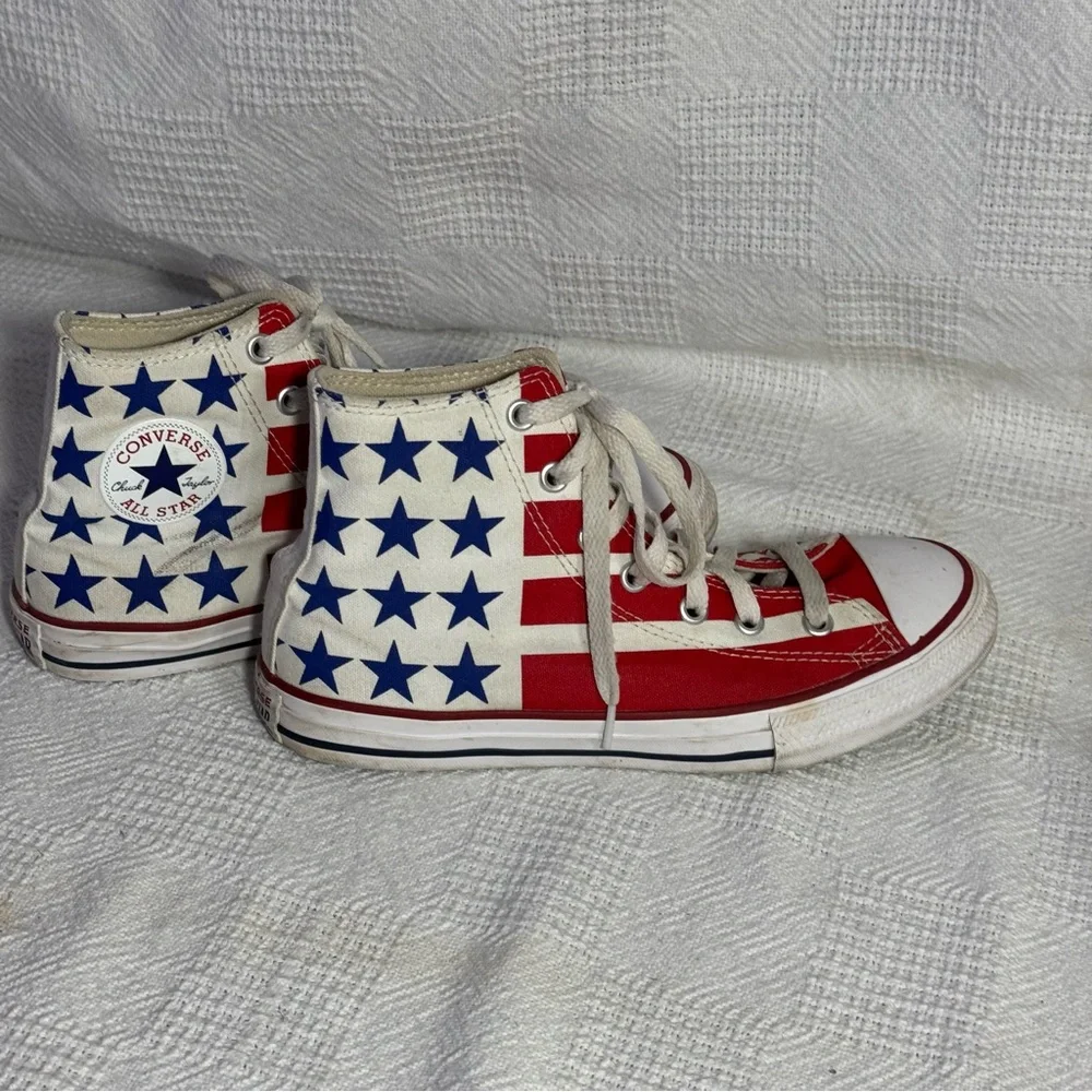 Converse All-Star Chuck Taylor USA High Top Red White‎ Blue Size 3 Boys Junior